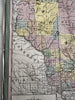 Wisconsin state early RR lines canals 1850-5 Cowperthwait hand colored map