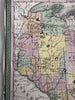 Wisconsin state early RR lines canals 1850-5 Cowperthwait hand colored map