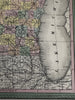 Wisconsin state early RR lines canals 1850-5 Cowperthwait hand colored map
