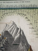 Mountain Height & River Length Comparison 1850 Cowperthwait hand colored diagram