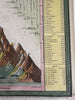 Mountain Height & River Length Comparison 1850 Cowperthwait hand colored diagram