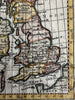 British Isles Ireland England Isles 1744 Faure engraved hand color miniature map