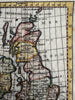 British Isles Ireland England Isles 1744 Faure engraved hand color miniature map