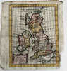 British Isles Ireland England Isles 1744 Faure engraved hand color miniature map