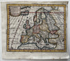 Europe continent Royal Academy Paris 1680’s Macquart miniature hand colored map