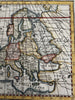Europe continent Royal Academy Paris 1680’s Macquart miniature hand colored map