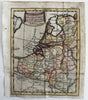 Low Countries Netherlands Provinces 1744 Faure engraved hand color miniature map