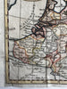 Low Countries Netherlands Provinces 1744 Faure engraved hand color miniature map