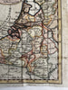 Low Countries Netherlands Provinces 1744 Faure engraved hand color miniature map