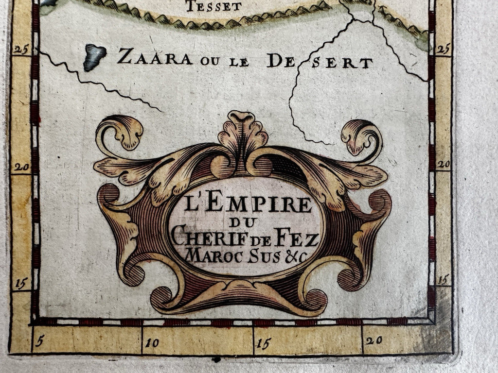 Fez Morocco Barbary North Africa 1683 Mallet charming engraved hand color map