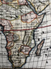African continent 1750 Vaugondy hand colored miniature map