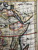 African continent 1750 Vaugondy hand colored miniature map