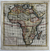 African continent 1750 Vaugondy hand colored miniature map