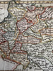 Poland Pologne Europe 1750 Vaugondy engraved hand colored miniature map
