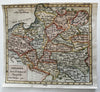 Poland Pologne Europe 1750 Vaugondy engraved hand colored miniature map