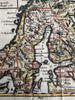 Norway & Sweden Finland 1750 Vaugondy engraved hand colored miniature map
