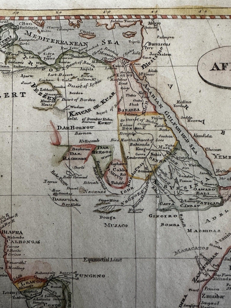 African continent Copper mines Donga Moon Mts. c. 1850 engraved hand color map