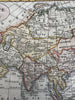 Asia Arabia to China India Korea 1828 attractive hand color engraved antique map