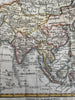 Asia Arabia to China India Korea 1828 attractive hand color engraved antique map