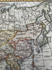 Asia Arabia to China India Korea 1828 attractive hand color engraved antique map