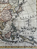 Asia Arabia to China India Korea c. 1790-1810 hand color engraved antique map