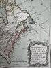 North America United States huge Louisiana territory 1766 decorative Desnos map