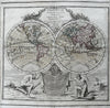 World spheres decorative cartouche Sea of West in North America 1778 Desnos map
