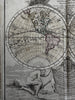 World spheres decorative cartouche Sea of West in North America 1778 Desnos map