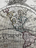 World spheres decorative cartouche Sea of West in North America 1778 Desnos map