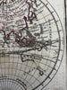 World spheres decorative cartouche Sea of West in North America 1778 Desnos map