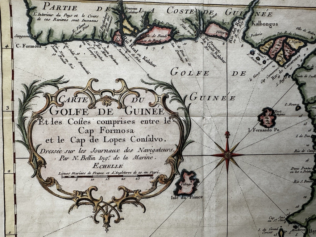 West Africa Gulf of Guinea Congo Gabon Biafara 1747 decorative Bellin map