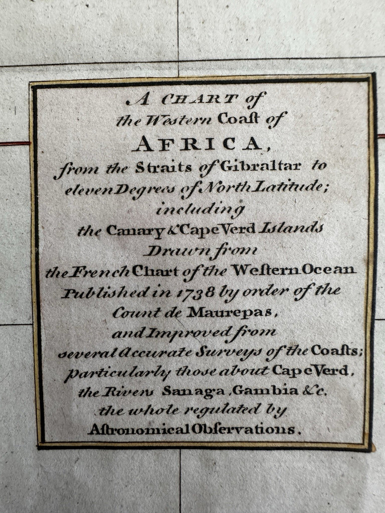 West Africa coast Morocco Sanhaga Mandinga Canary islands 1751 Kitchin map