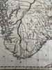 Southern Norway 1790 T. Cadell large map engraver Palmer hand colored lovely