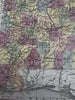 Alabama state 1855 Cowperthwait hand colored early map showing steamboat routes