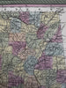 Alabama state 1855 Cowperthwait hand colored early map showing steamboat routes