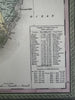 New Jersey state 1855 Cowperthwait hand colored map showing county populations