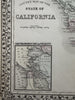 California w/ San Francisco plan 1874 Mitchell decorative hand colored nice map