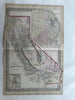California w/ San Francisco plan 1874 Mitchell decorative hand colored nice map