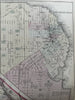 California w/ San Francisco plan 1874 Mitchell decorative hand colored nice map