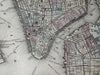 New York city plan 1874 Mitchell large decorative hand colored nice map