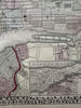 New York city plan 1874 Mitchell large decorative hand colored nice map