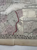 New York city plan 1874 Mitchell large decorative hand colored nice map