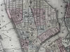 New York city plan 1874 Mitchell large decorative hand colored nice map