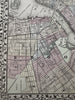 New York city plan 1874 Mitchell large decorative hand colored nice map