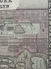 New York city plan 1874 Mitchell large decorative hand colored nice map