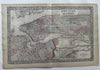 New York city plan 1874 Mitchell large decorative hand colored nice map