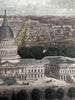 US Capitol Washington DC birds-eye view 1850’s Magnus hand color letter sheet