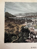 Cincinnati Ohio birdseye prospect view 1850’s Magnus hand color letter sheet