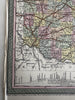 Ohio state Erie Canal profile 1855 Cowperthwait hand colored map