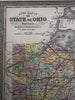 Ohio state Erie Canal profile 1855 Cowperthwait hand colored map